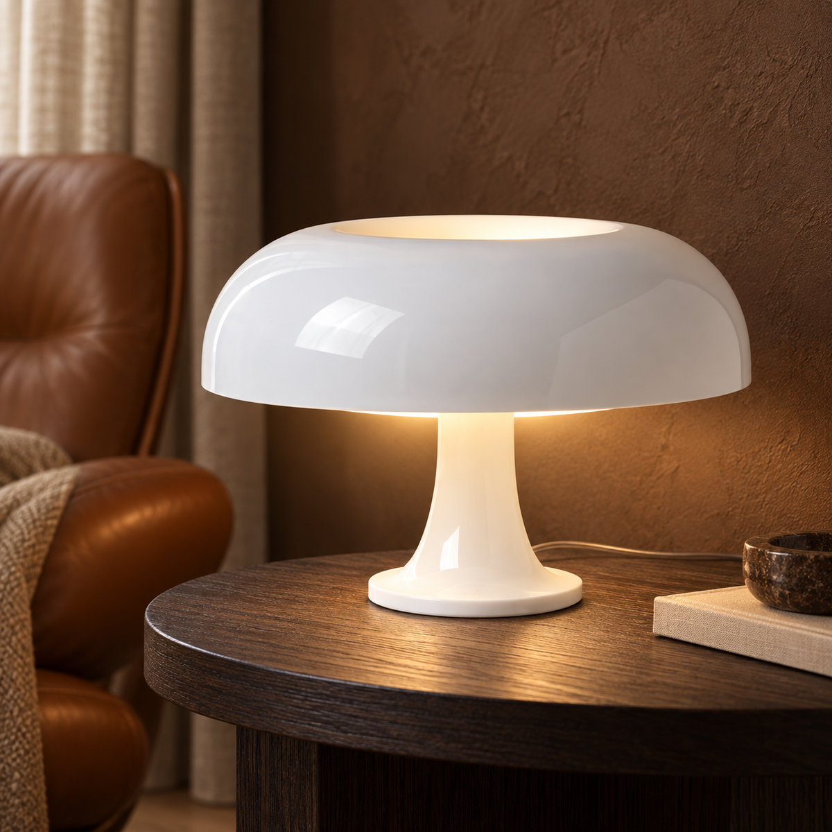 Retro Table Lamp – Sculptural Mushroom Design with Tri-Color Dimming