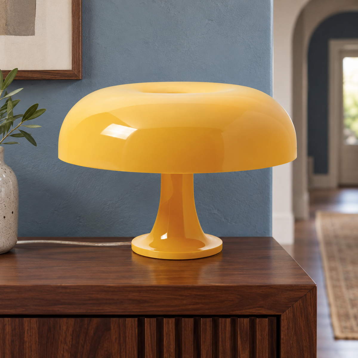 Retro Table Lamp – Sculptural Mushroom Design with Tri-Color Dimming