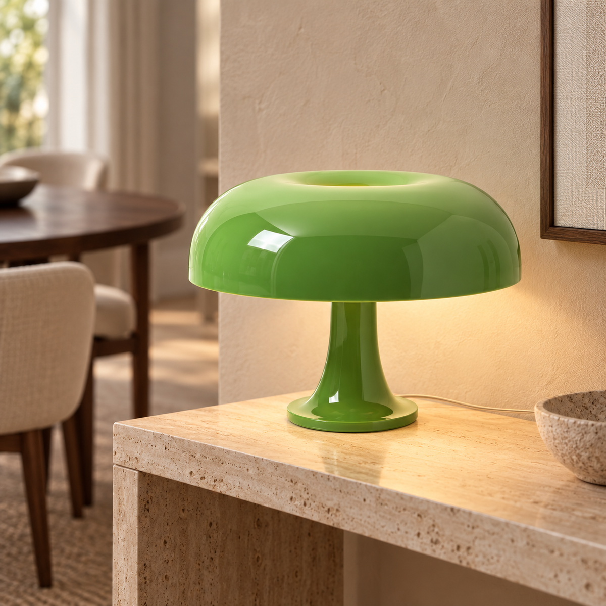 Retro Table Lamp – Sculptural Mushroom Design with Tri-Color Dimming