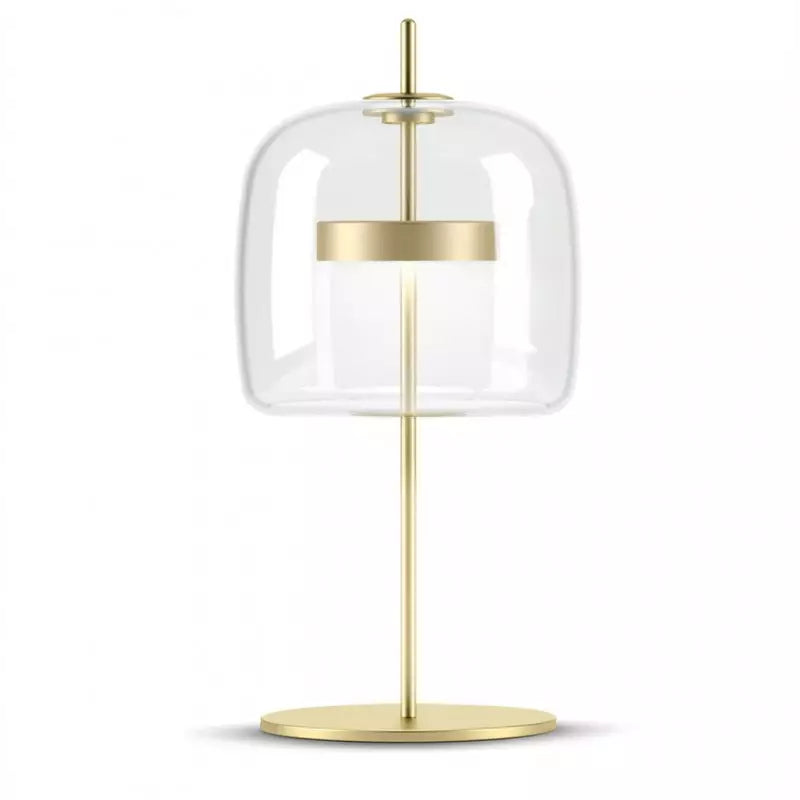 Retro Glass Table Lamp – Tinted Glass Shade with Brass Base