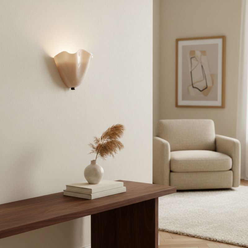 Retro Colored Glass Wall Light – Shell Design