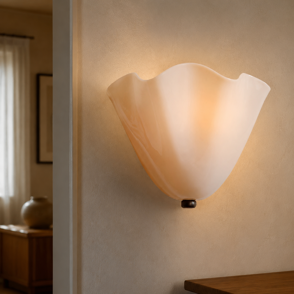 Retro Colored Glass Wall Light – Shell Design