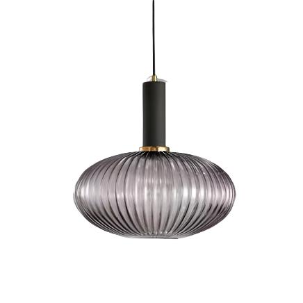 Ribbed Glass Pendant Light – Tinted Glass with Retro Character