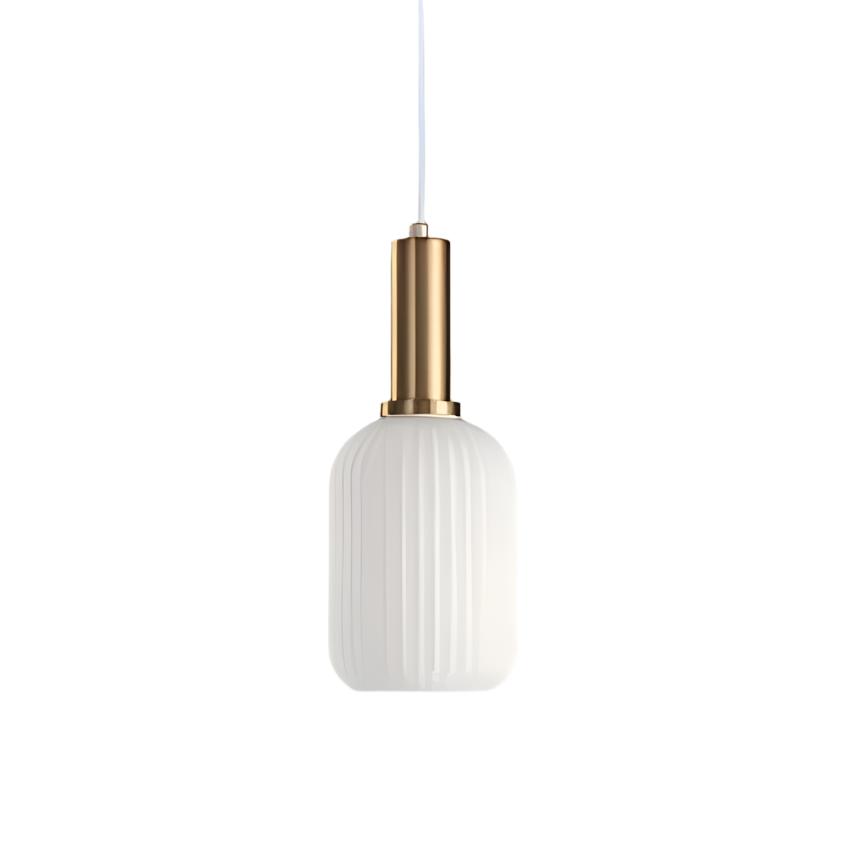 Ribbed Glass Pendant Light – Tinted Glass with Retro Character