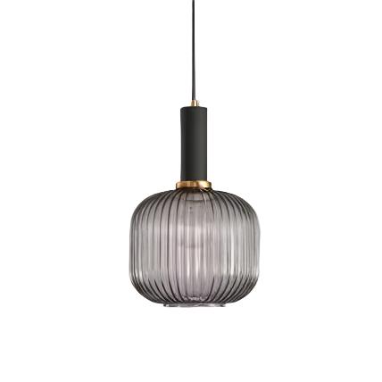 Ribbed Glass Pendant Light – Tinted Glass with Retro Character
