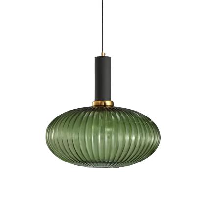 Ribbed Glass Pendant Light – Tinted Glass with Retro Character