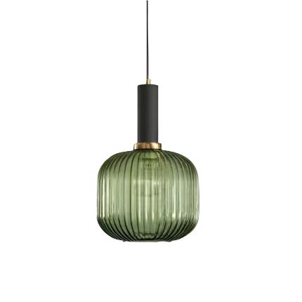 Ribbed Glass Pendant Light – Tinted Glass with Retro Character