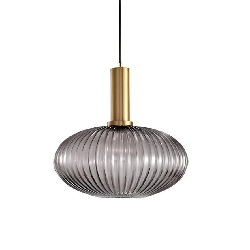 Ribbed Glass Pendant Light – Tinted Glass with Retro Character