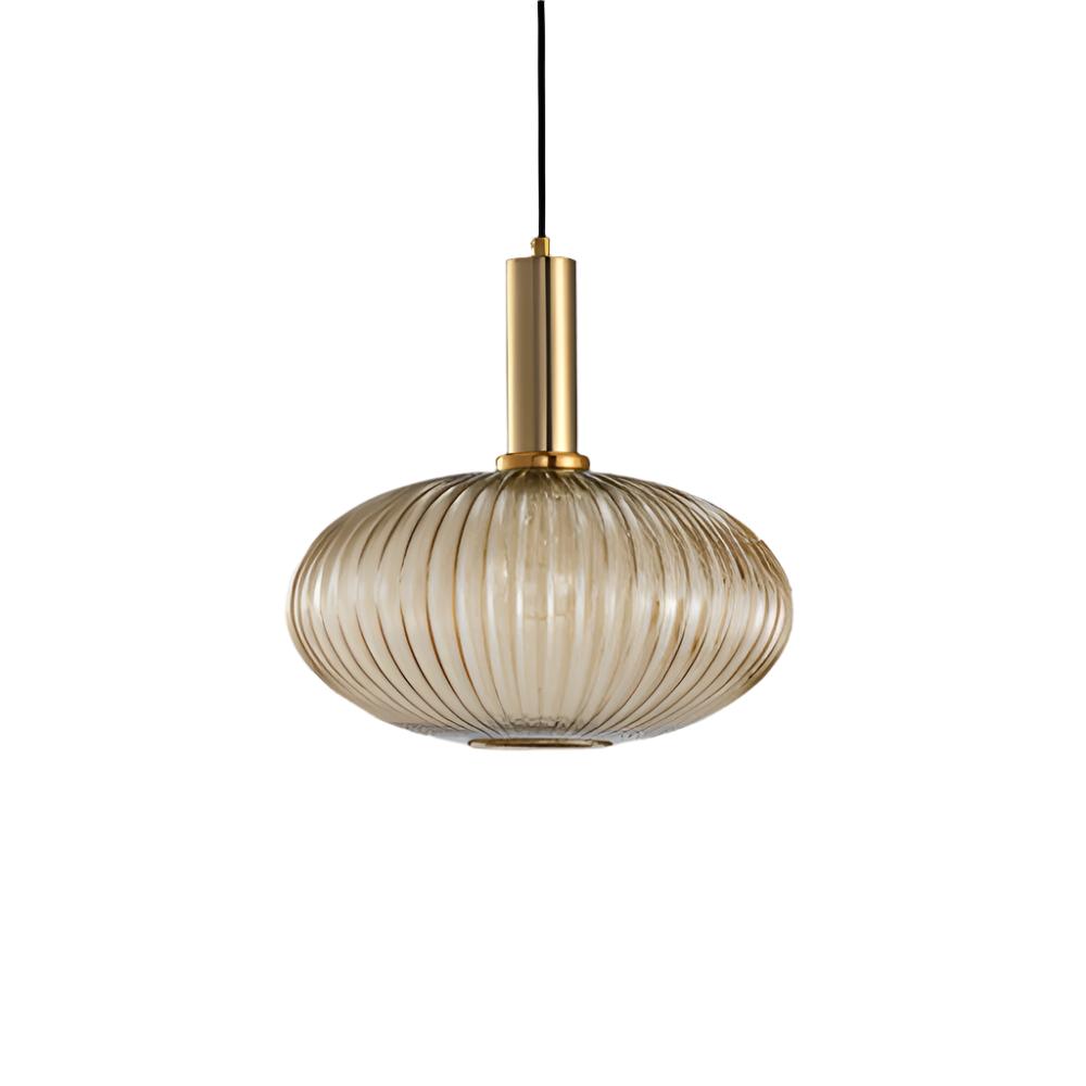 Ribbed Glass Pendant Light – Tinted Glass with Retro Character