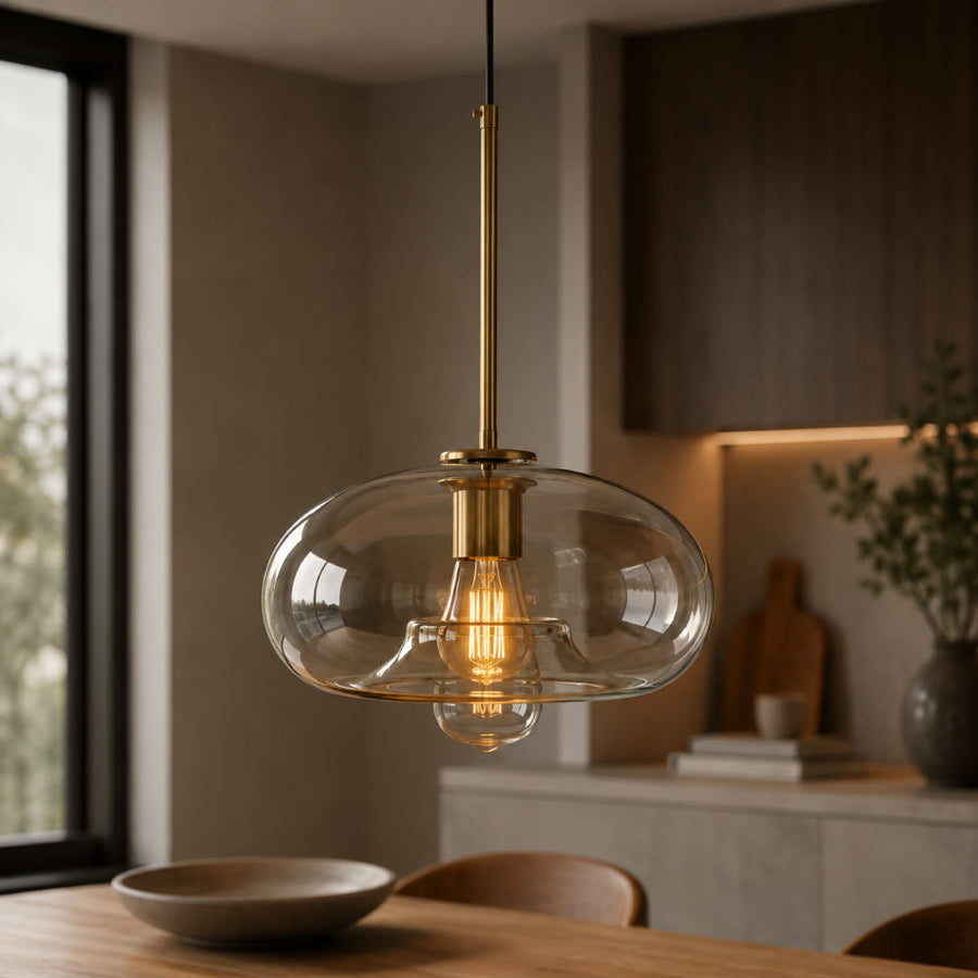 Smoked Glass Pendant Light – Scandinavian Design in Multiple Shapes
