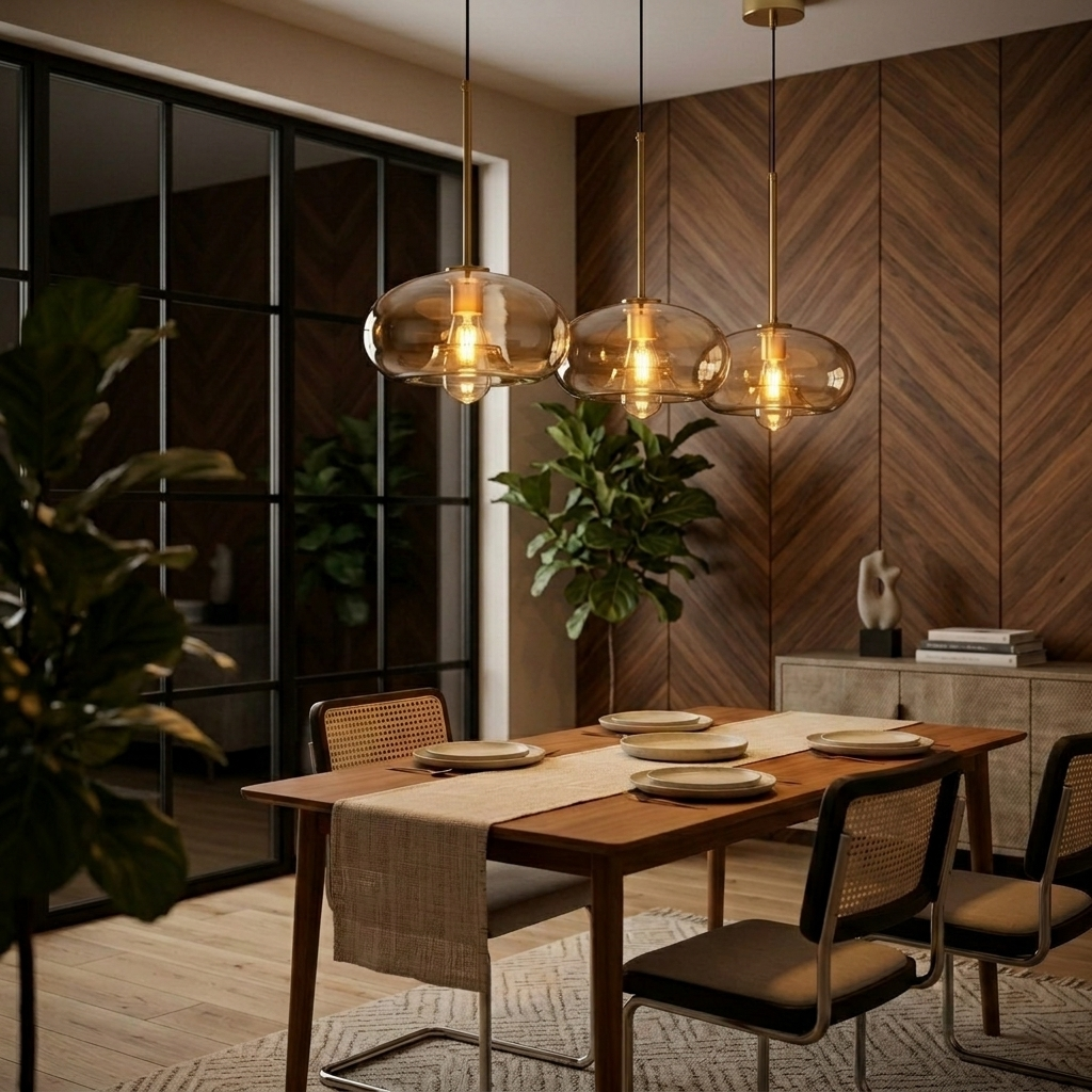 Smoked Glass Pendant Light – Scandinavian Design in Multiple Shapes