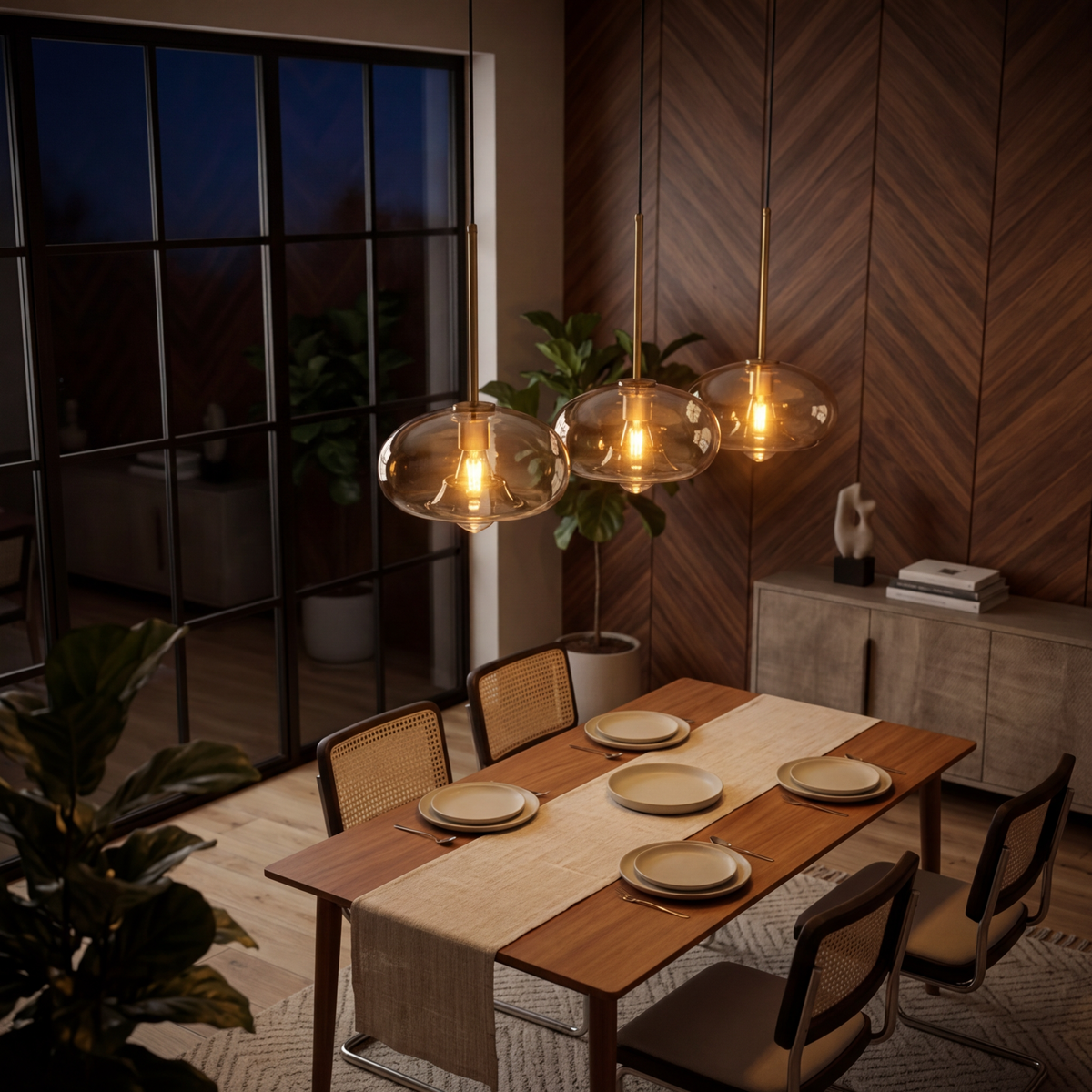 Smoked Glass Pendant Light – Scandinavian Design in Multiple Shapes
