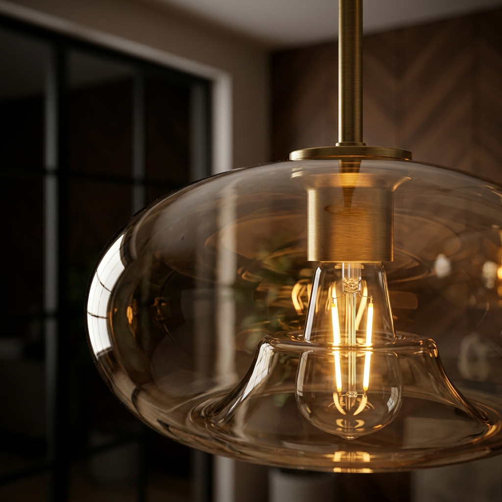 Smoked Glass Pendant Light – Scandinavian Design in Multiple Shapes