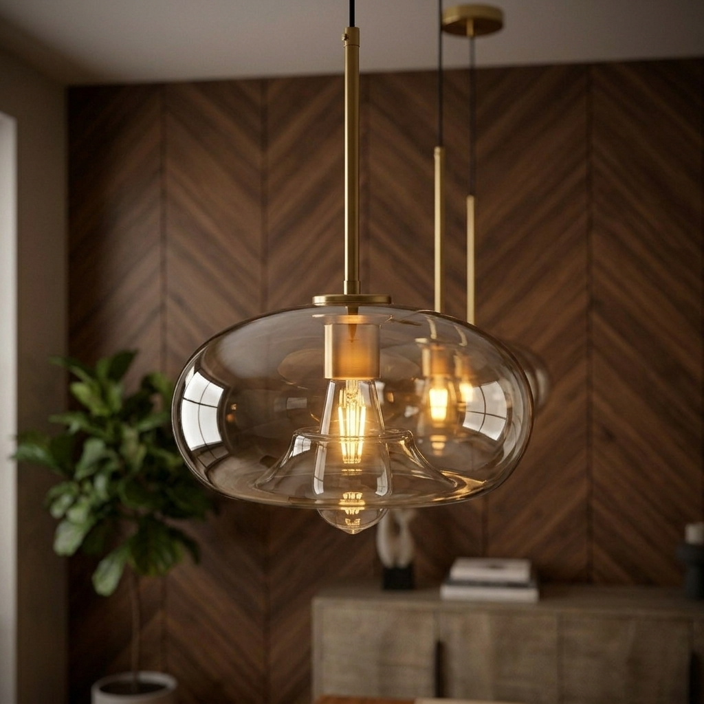 Smoked Glass Pendant Light – Scandinavian Design in Multiple Shapes