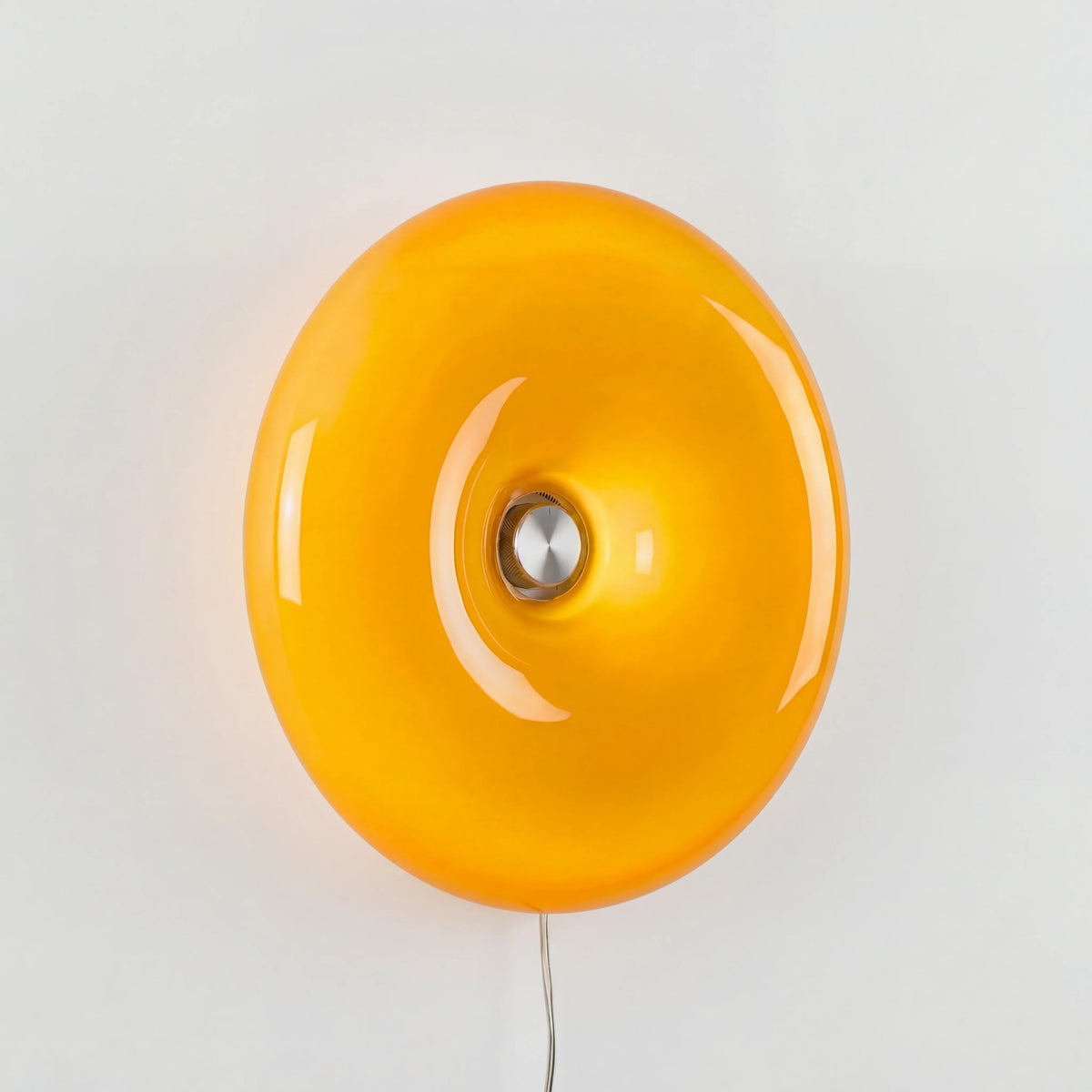 Round Glass Wall Light – Dimmable with Modern Design and Metal Frame