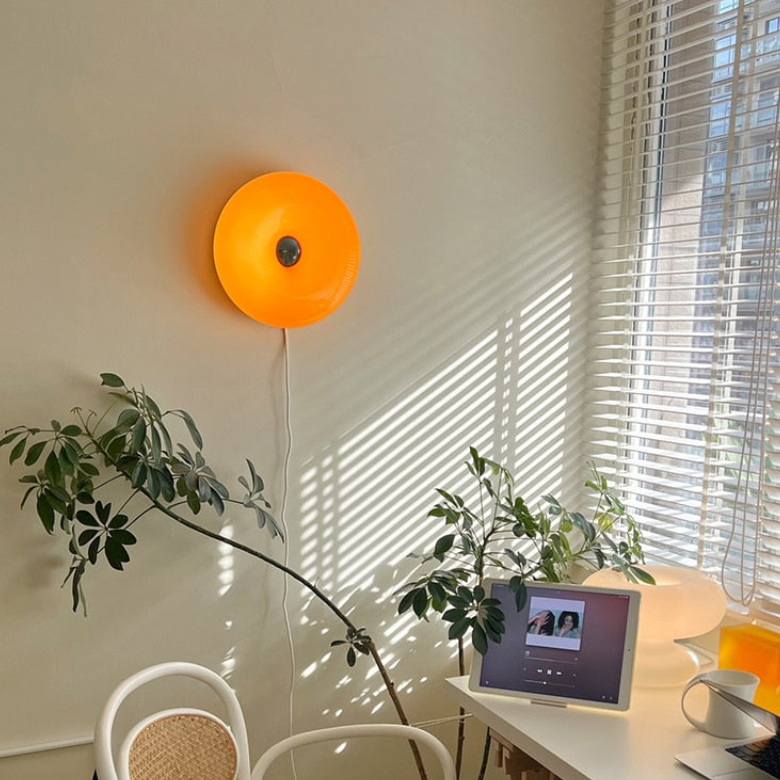 Round Glass Wall Light – Dimmable with Modern Design and Metal Frame