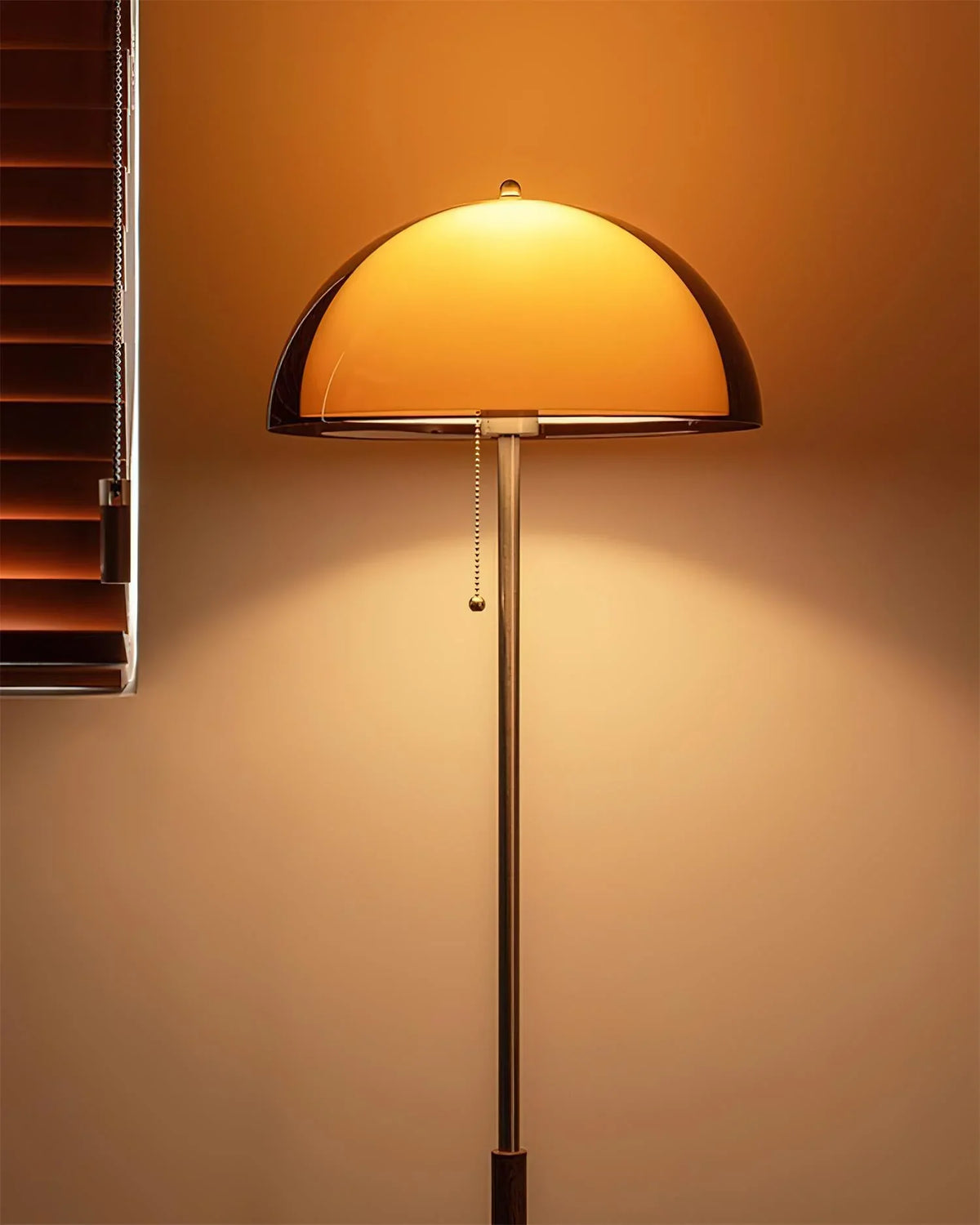 Rustic Metal Floor Lamp – Slim Pole Lamp for Living Room and Reading Nook
