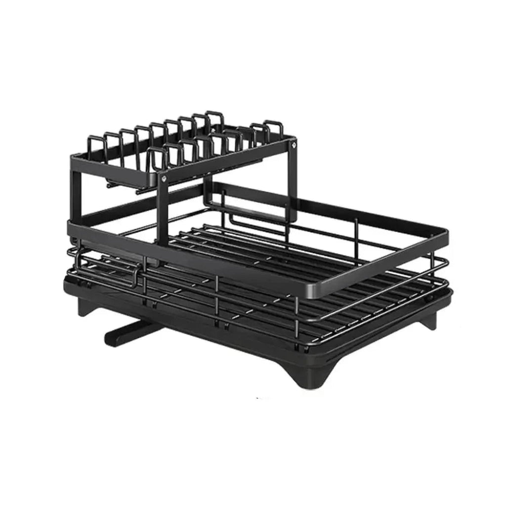 Collapsible Stainless Steel Dish Rack – Raised Edge and Non-Slip Feet