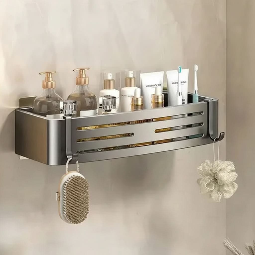 Self-Adhesive Aluminum Bathroom Shelf – No Drilling, Rustproof and Waterproof