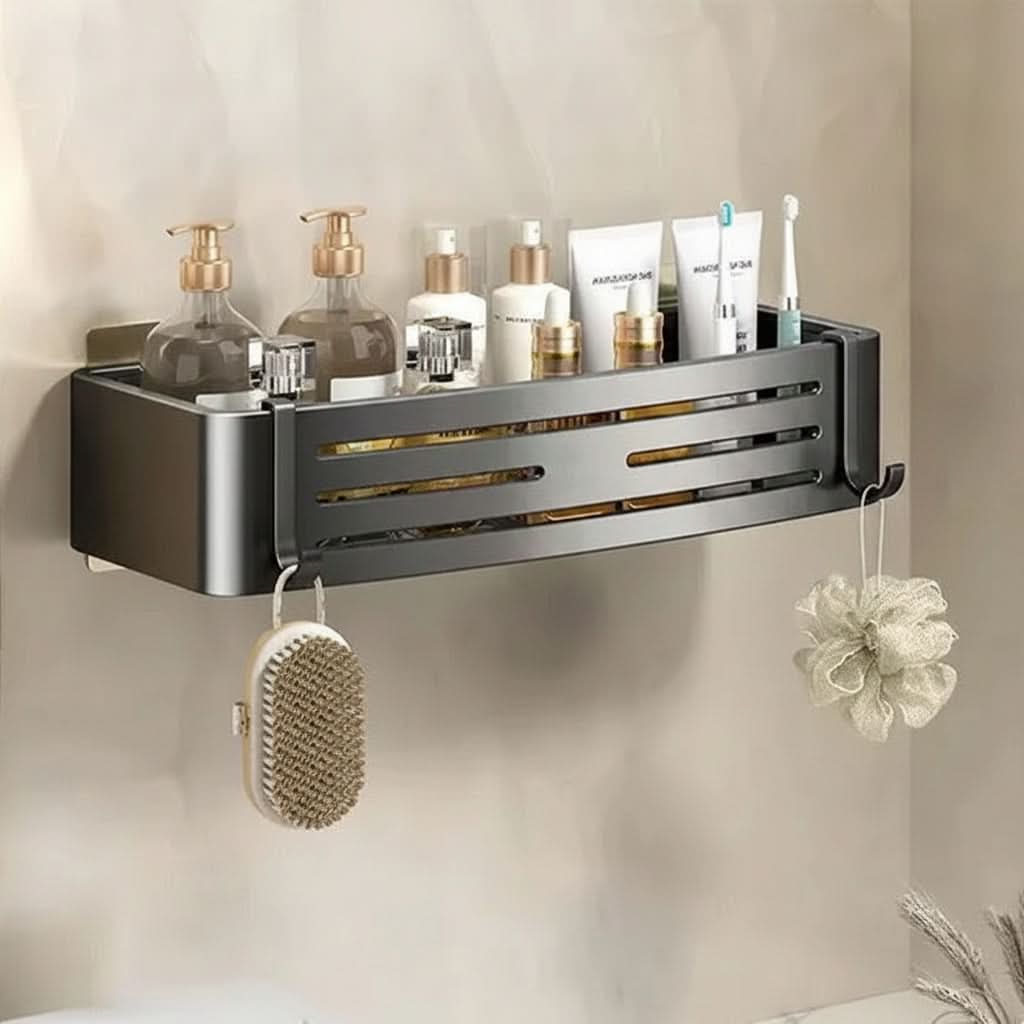 Self-Adhesive Aluminum Bathroom Shelf – No Drilling, Rustproof and Waterproof