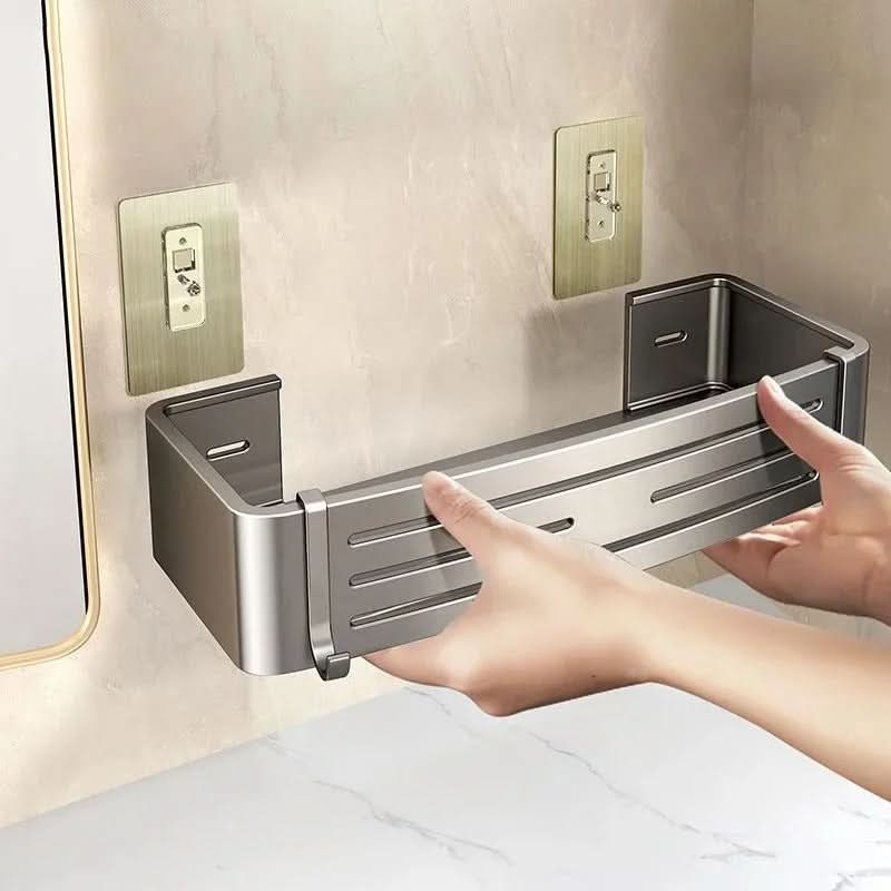 Self-Adhesive Aluminum Bathroom Shelf – No Drilling, Rustproof and Waterproof