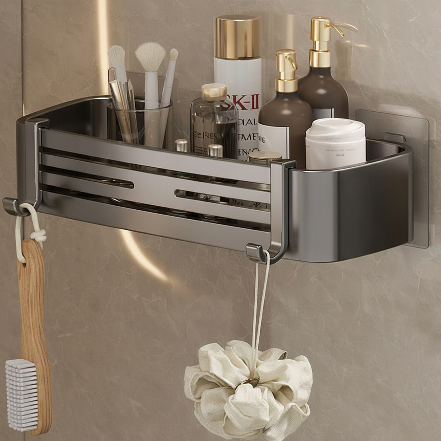 Self-Adhesive Aluminum Bathroom Shelf – No Drilling, Rustproof and Waterproof