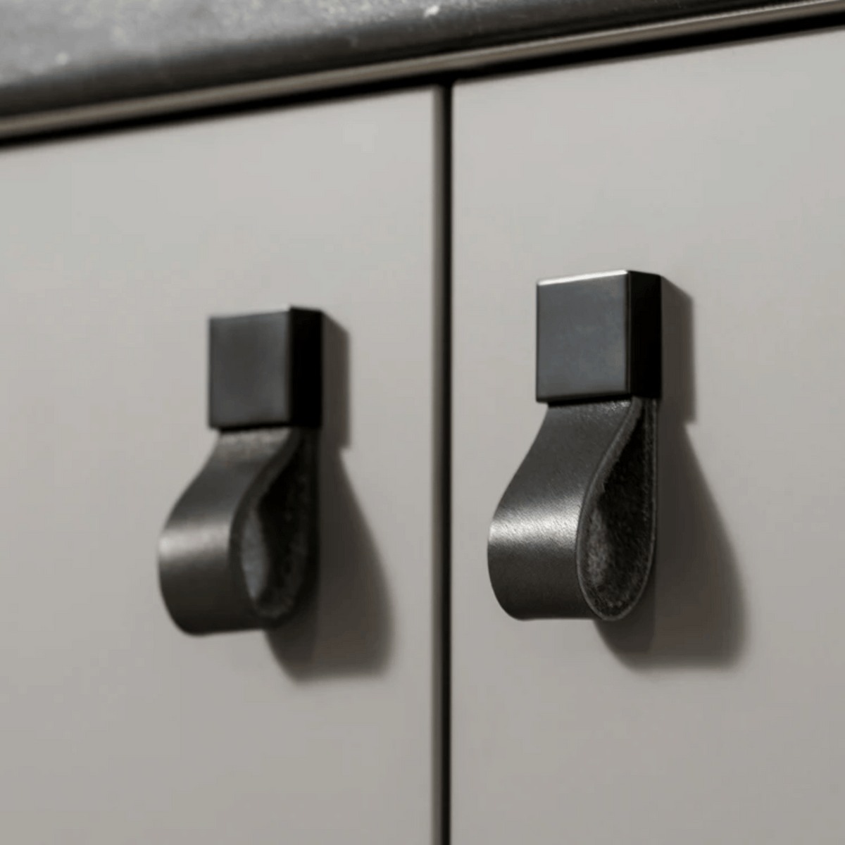 Zinc Alloy and Leather Cabinet Handle – Vintage Furniture Hardware