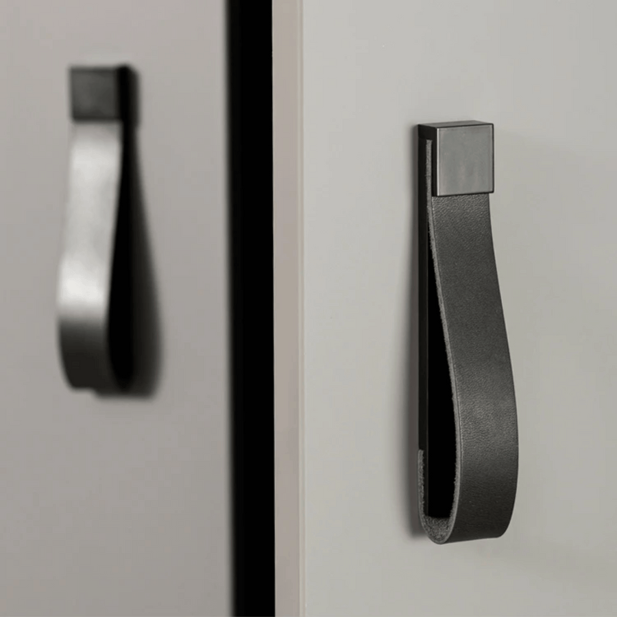 Zinc Alloy and Leather Cabinet Handle – Vintage Furniture Hardware