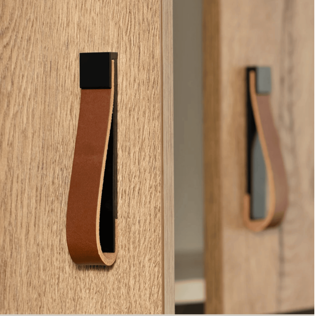 Zinc Alloy and Leather Cabinet Handle – Vintage Furniture Hardware