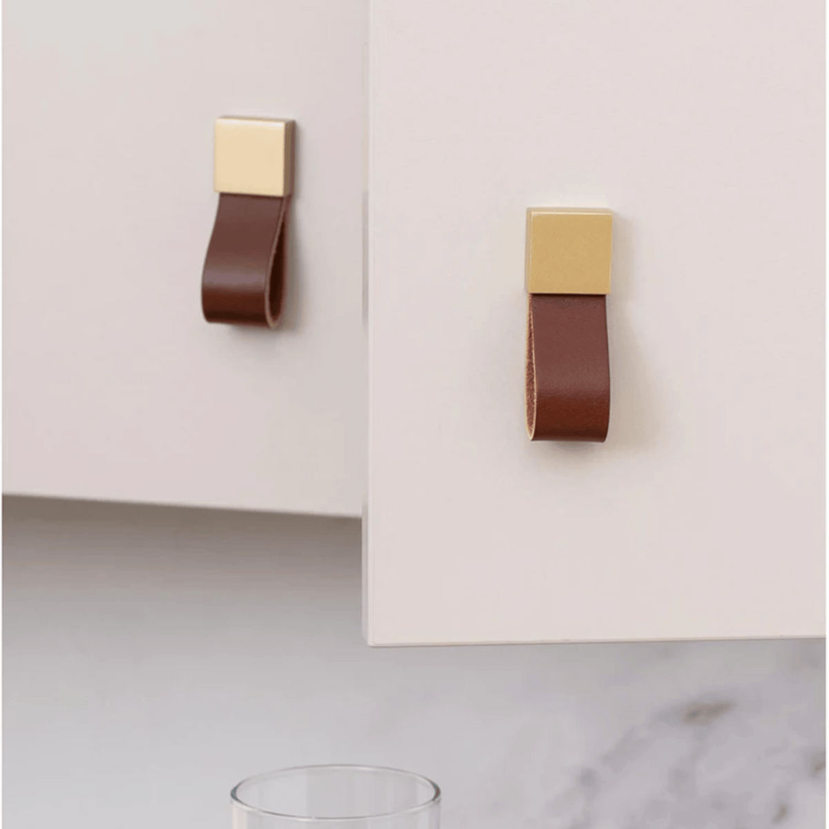 Zinc Alloy and Leather Cabinet Handle – Vintage Furniture Hardware