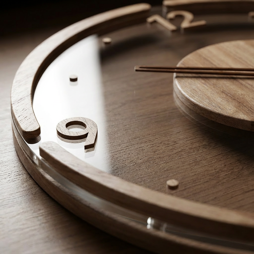 Scandinavian Natural Wood Wall Clock – Silent Quartz Movement