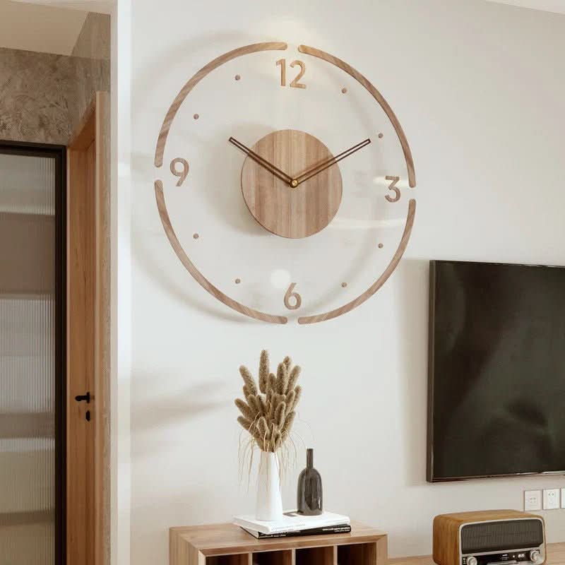 Scandinavian Natural Wood Wall Clock – Silent Quartz Movement