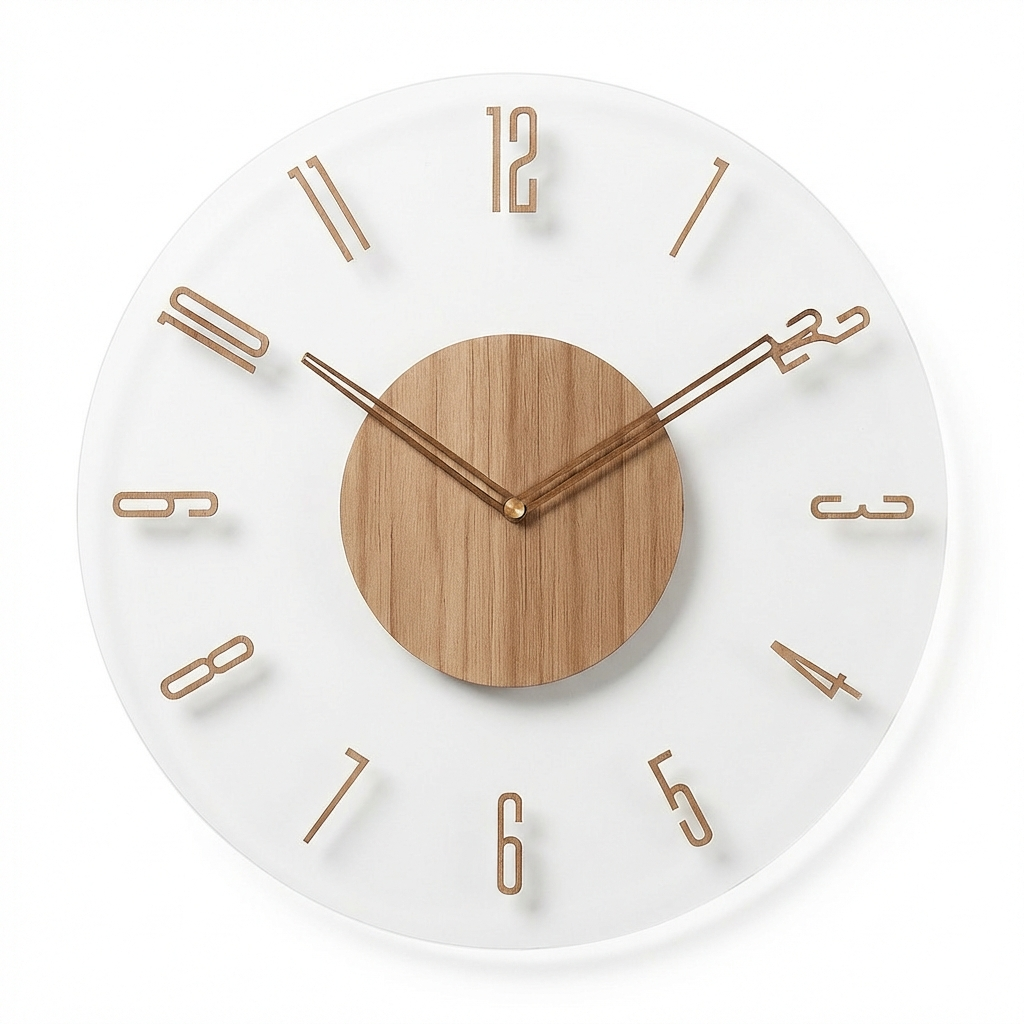 Scandinavian Natural Wood Wall Clock – Silent Quartz Movement