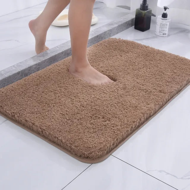 Non-Slip Microfiber Faux Fur Bath Rug – Highly Absorbent and Soft