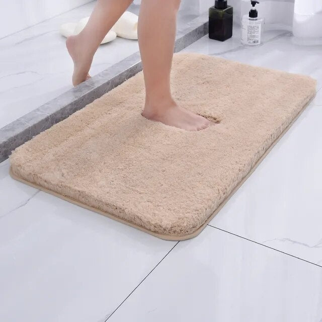 Non-Slip Microfiber Faux Fur Bath Rug – Highly Absorbent and Soft