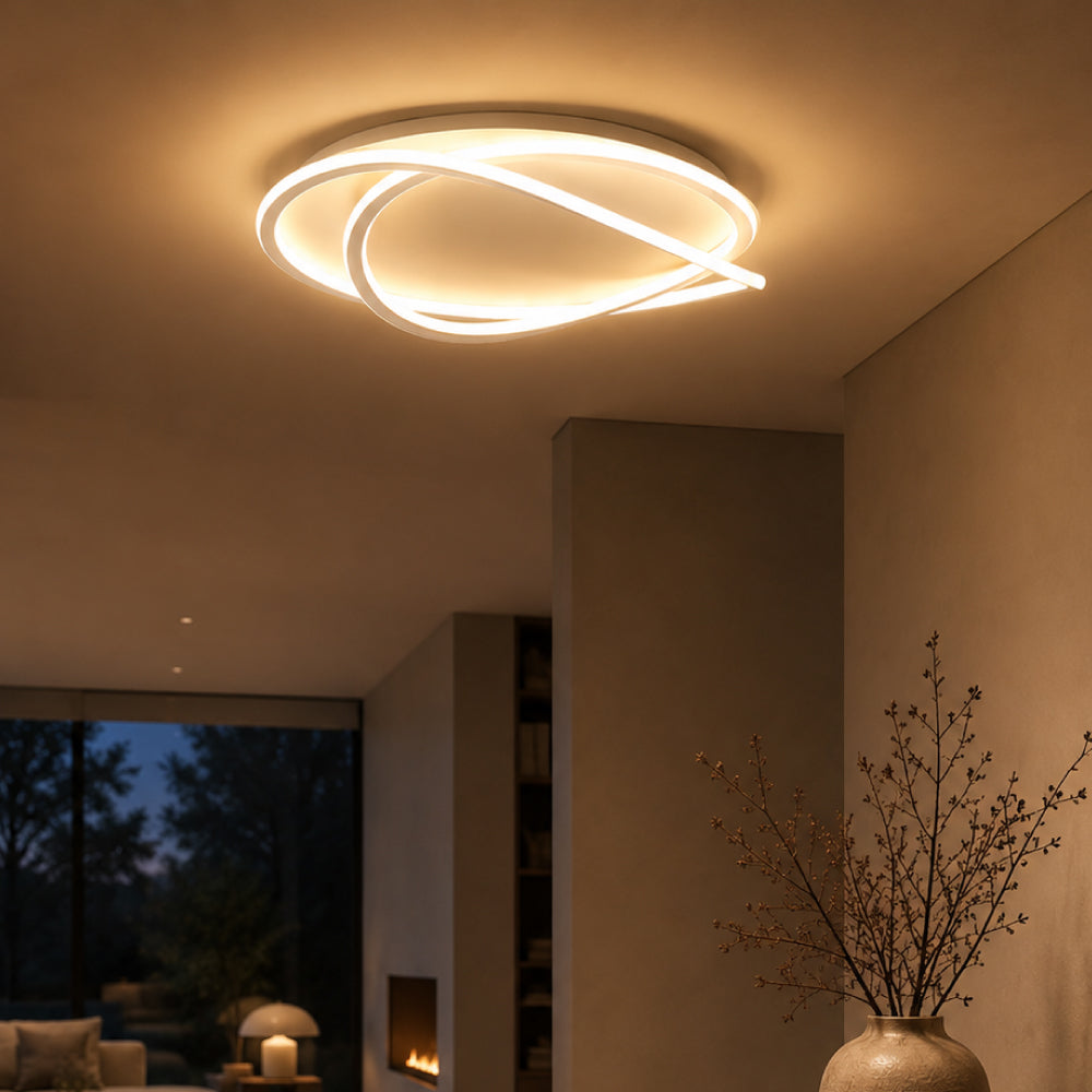 Sculptural Ring Ceiling Light with Remote – Dimmable with Adjustable Color Temperature