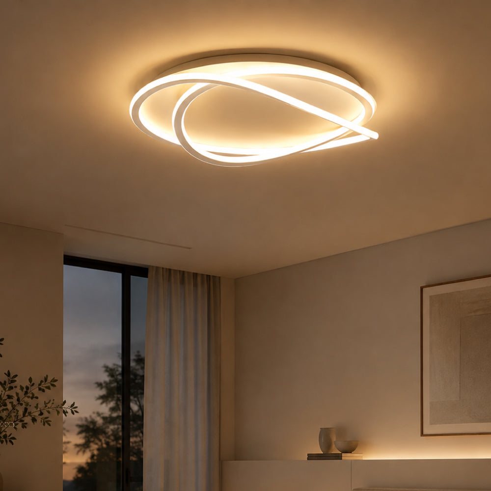 Sculptural Ring Ceiling Light with Remote – Dimmable with Adjustable Color Temperature