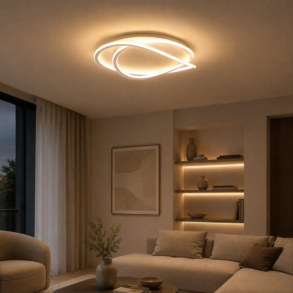Sculptural Ring Ceiling Light with Remote – Dimmable with Adjustable Color Temperature