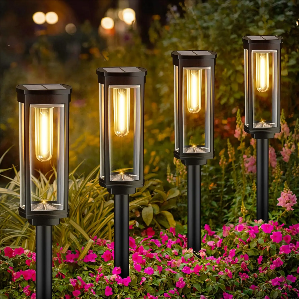 Solar Lanterns – Modern Garden Lights with Warm Light and Auto On