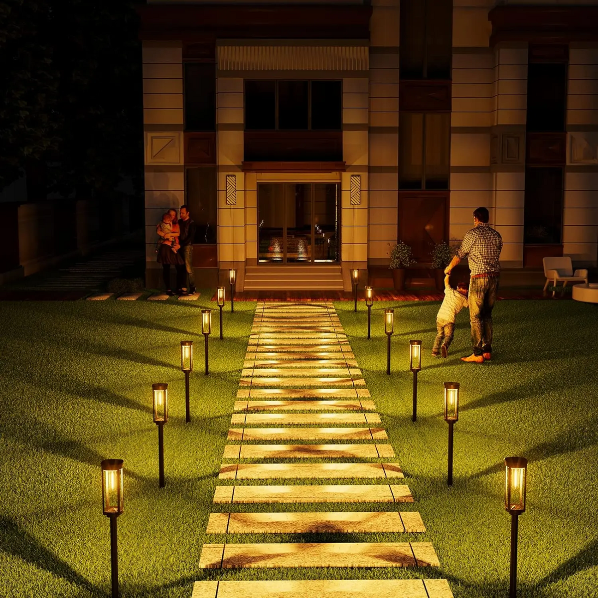 Solar Lanterns – Modern Garden Lights with Warm Light and Auto On