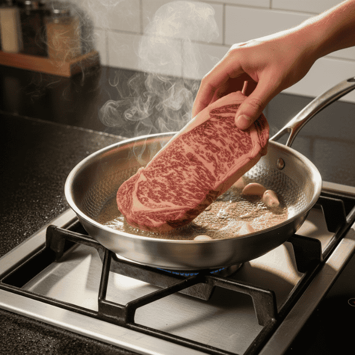 Stainless Steel Frying Pan – Uncoated for Induction and Gas Hobs