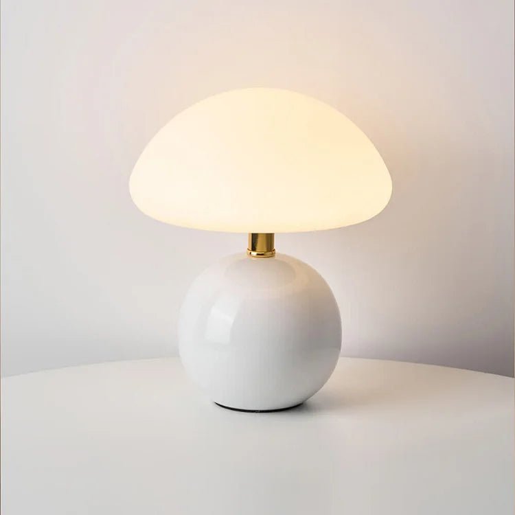 Sleek Ceramic Mushroom Table Lamp – Adjustable Light in 3 Colors