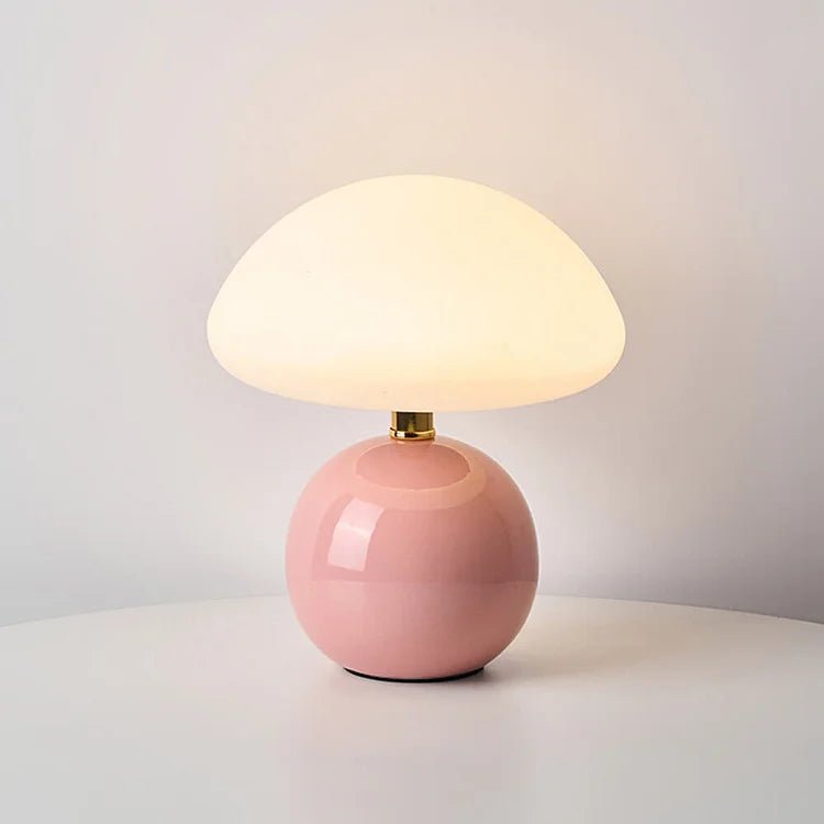 Sleek Ceramic Mushroom Table Lamp – Adjustable Light in 3 Colors