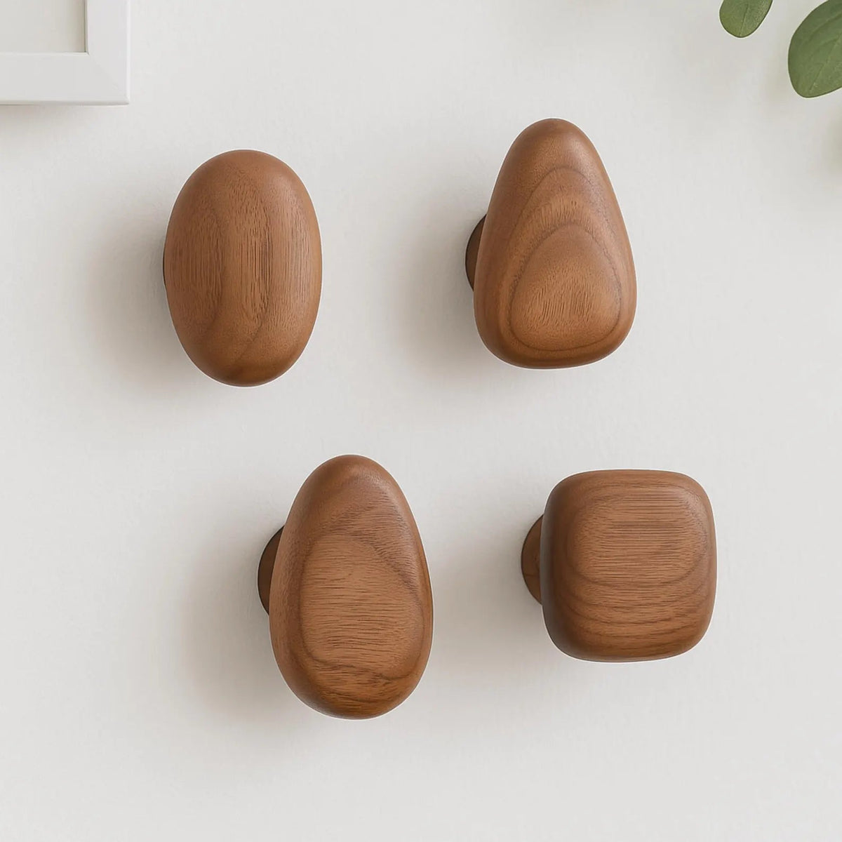 Solid Wood Wall Hooks with Organic Design and High Load Capacity