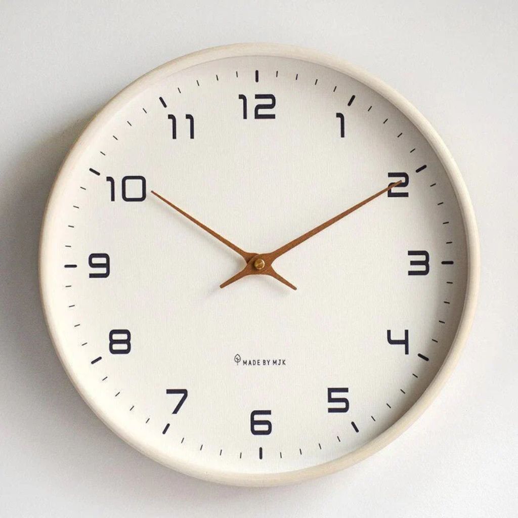 Wooden Wall Clock with Silent Quartz Movement – Minimalist Solid Wood Design