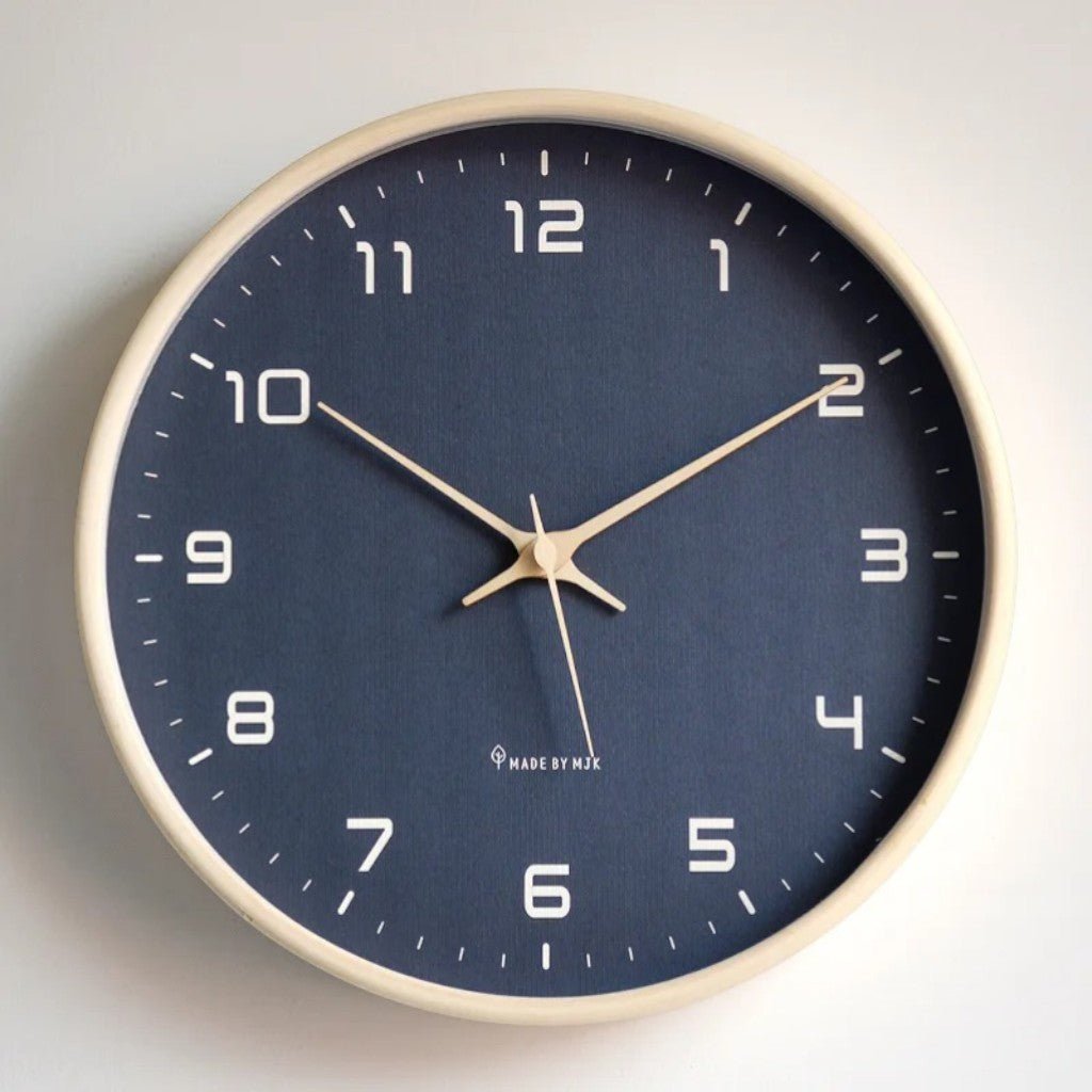 Wooden Wall Clock with Silent Quartz Movement – Minimalist Solid Wood Design