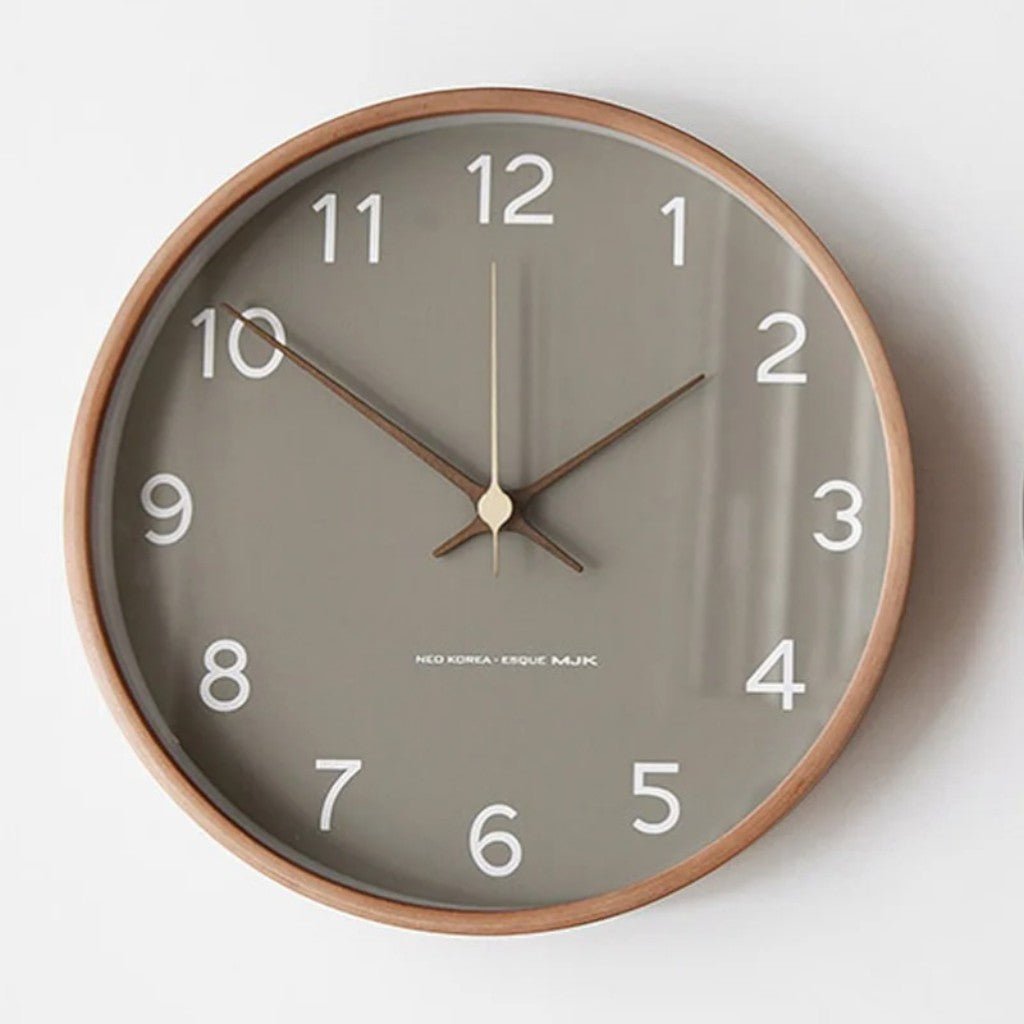 Wooden Wall Clock with Silent Quartz Movement – Minimalist Solid Wood Design