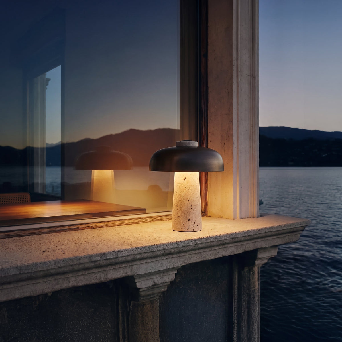 Travertine Designer Table Lamp