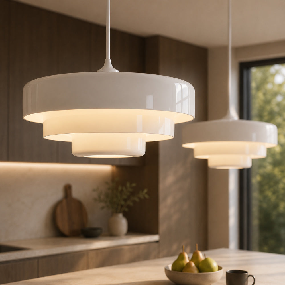 Three-Tier Bauhaus Pendant Light – Nordic Metal Fixture for Dining Tables