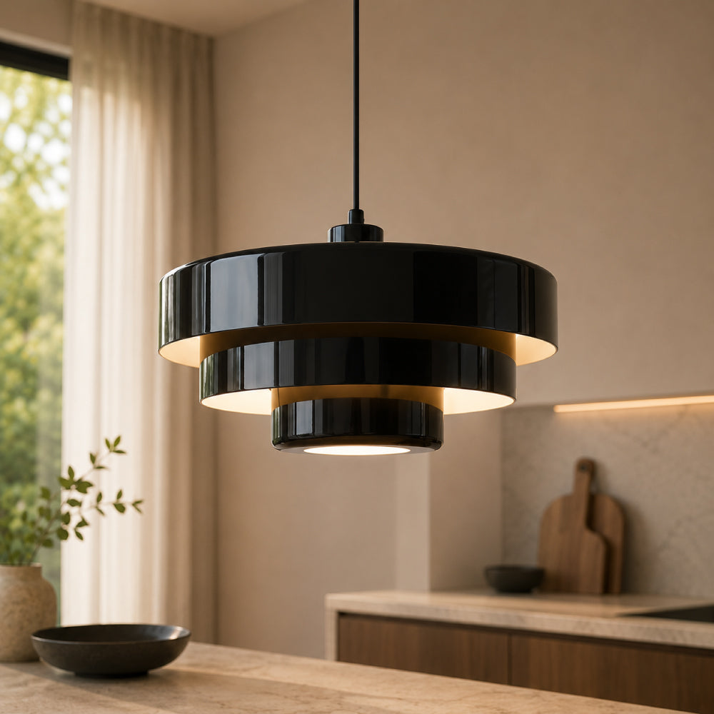 Three-Tier Bauhaus Pendant Light – Nordic Metal Fixture for Dining Tables